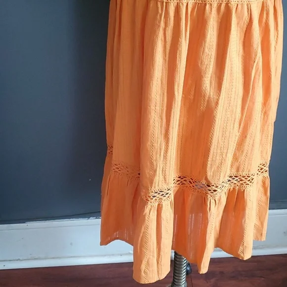 Knox Rose woman's orange buttondown dress size M - Picture 9 of 14